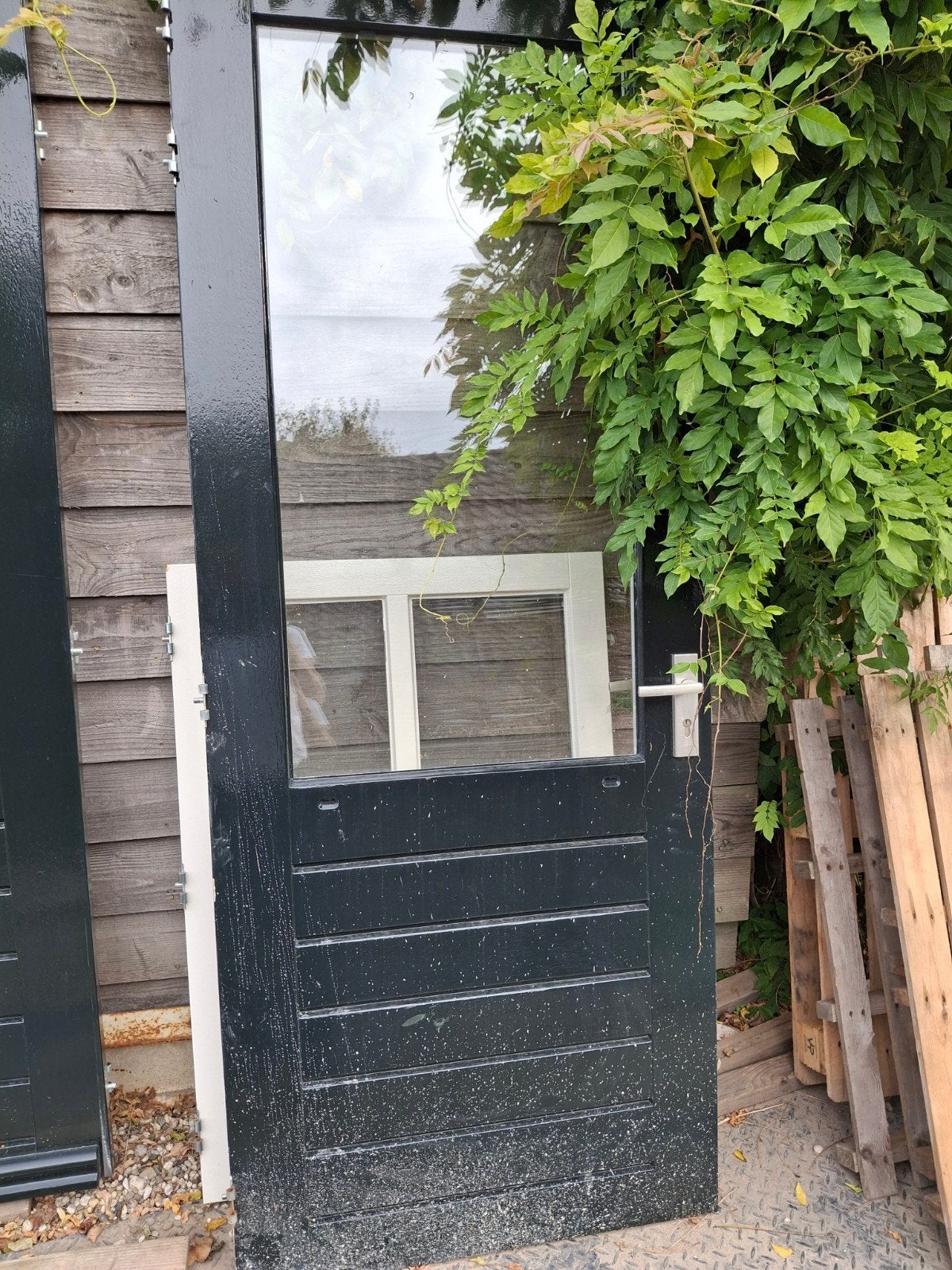 Buitendeur met isolatieglas en kozijn, Doe-het-zelf en Verbouw, Gebruikt, 80 tot 100 cm, Ophalen of Verzenden, Buitendeur