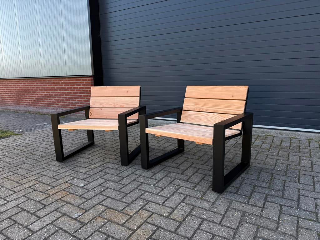 Strakke Douglas loungesets | Industrieel design | Op maat, Wolvega, Nieuw, Ophalen of Verzenden, Hout