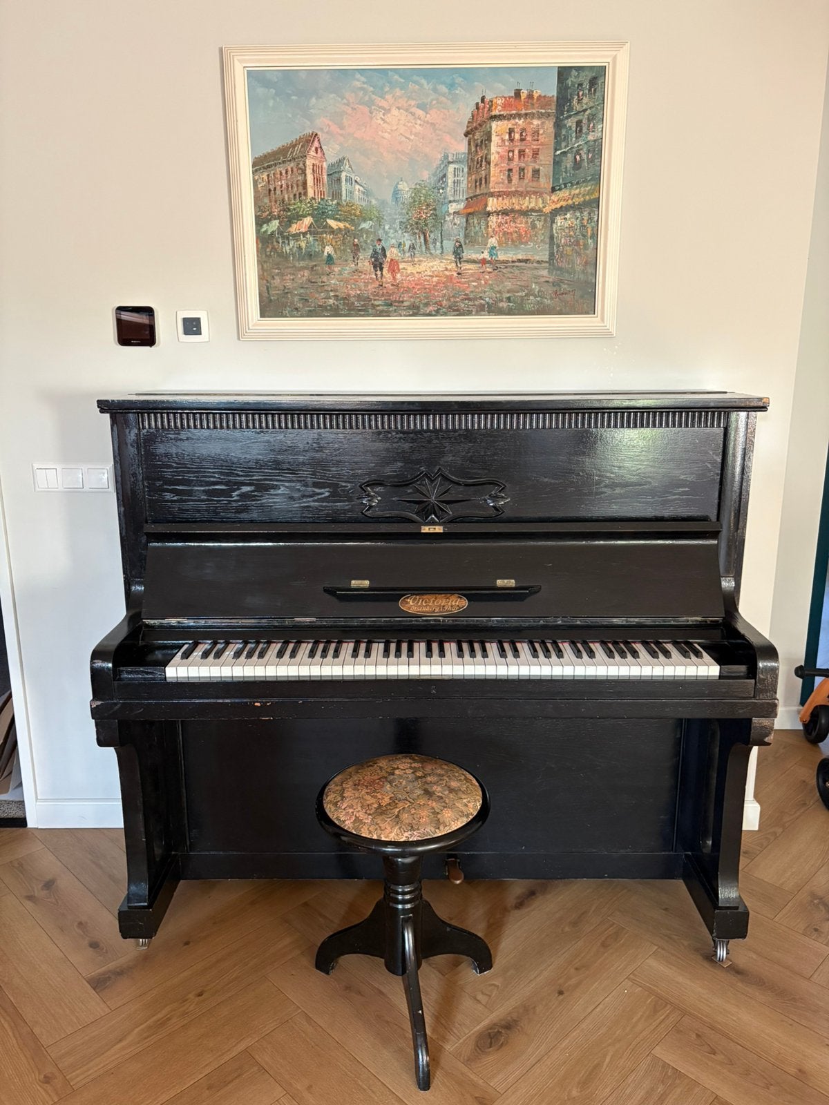 Piano victoria, Muziek en Instrumenten, Piano's, Ophalen, Gebruikt, Zwart, Piano