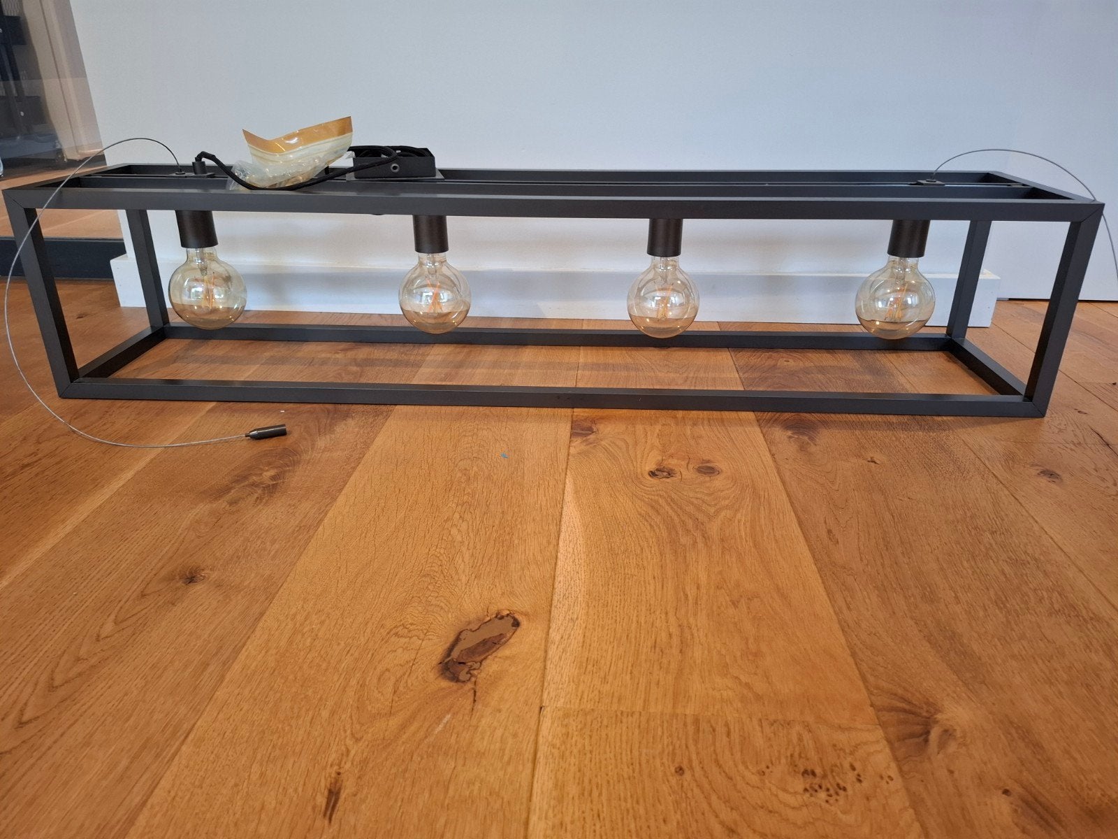 Industriële eettafel lamp hanglamp, Ophalen, Gebruikt, E27 (groot), Metaal