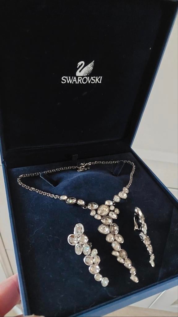 Swarovski Ketting en Oorbellen Set met Kristallen, Ophalen of Verzenden