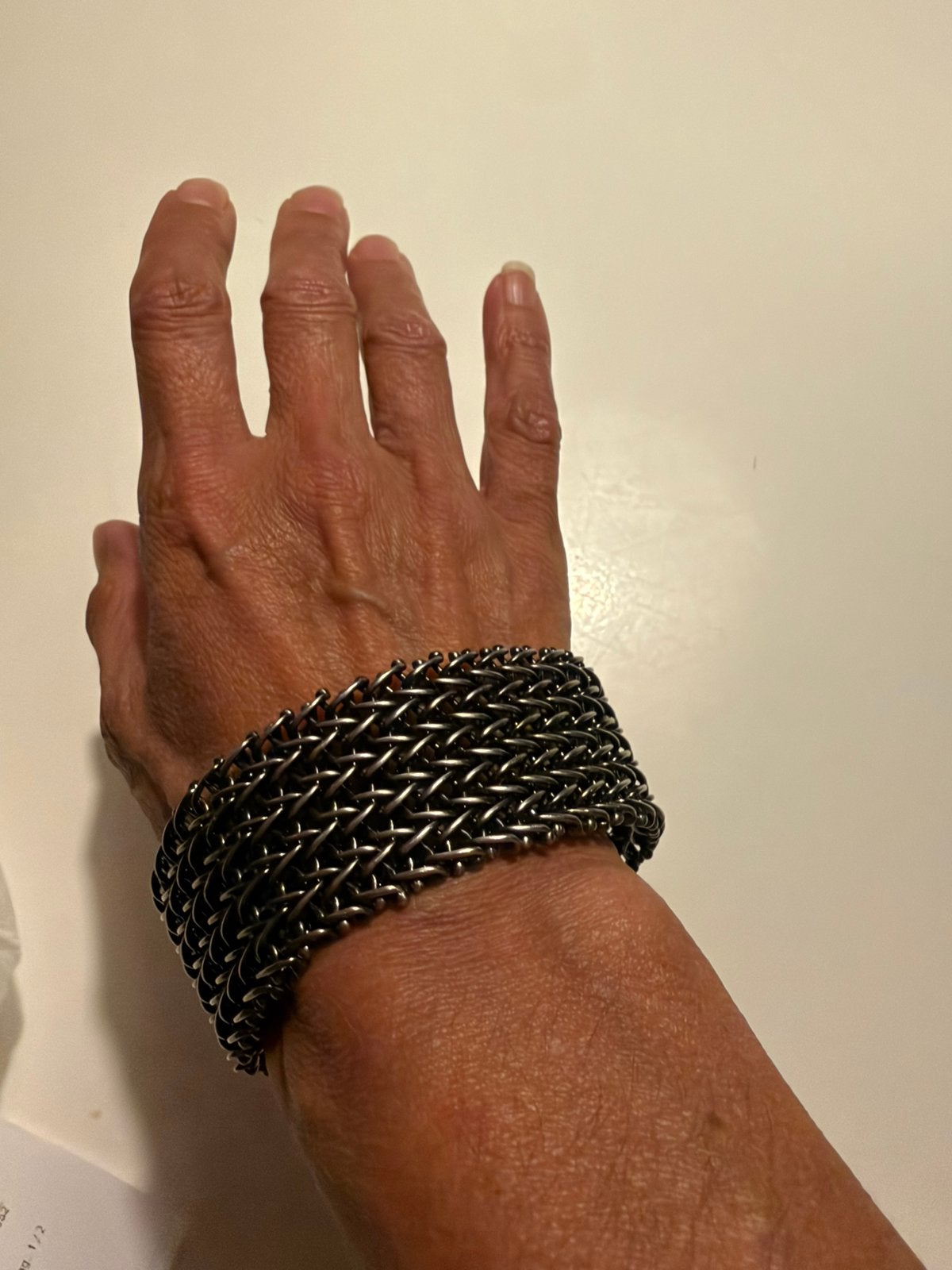 Armband Hans Appenzeller 1982 STAAL v-mesh, Ophalen of Verzenden, Zo goed als nieuw, Zilver, Staal