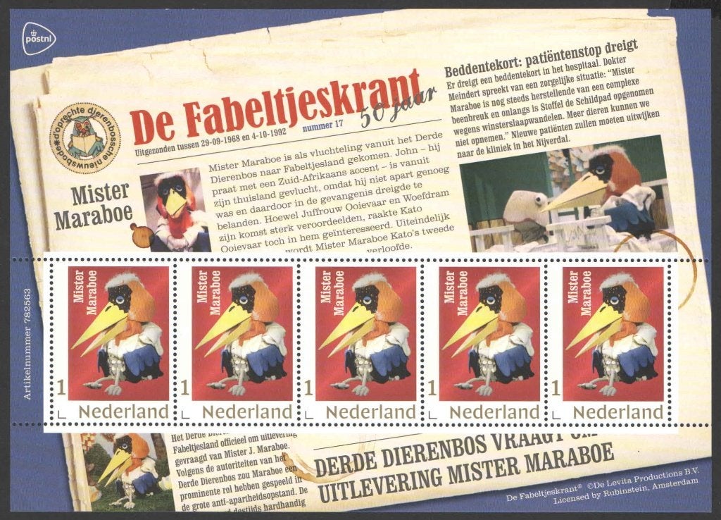 Postzegels De Fabeltjeskrant: Mister Maraboe, Ophalen of Verzenden, Na 1940, Postfris
