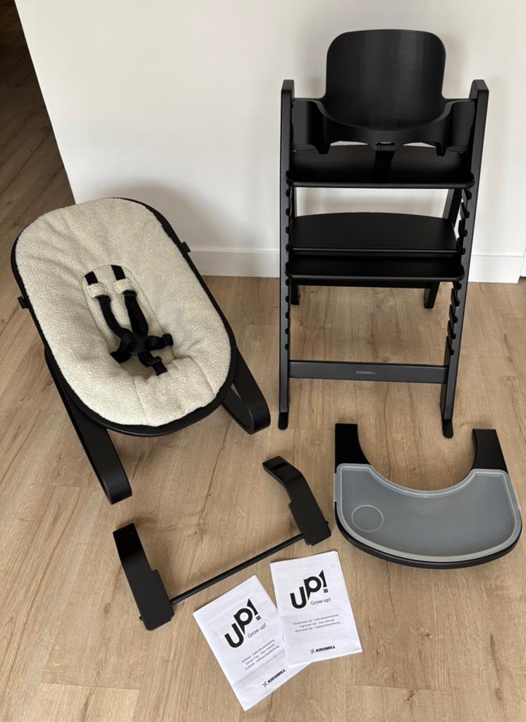Kidsmill UP Kinderstoel zwart baby-newbornset en wipstoel, Kinderen en Baby's, Kinderstoelen, Ophalen, Gebruikt, Meegroeistoel