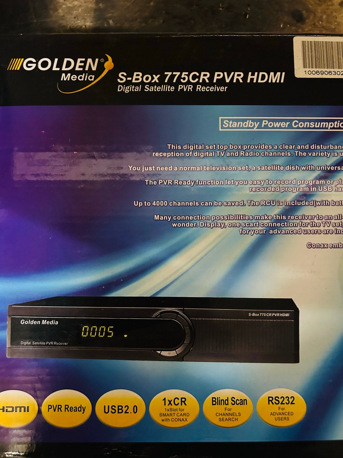 Golden Media S-Box 775CR PVR HDMI Digitale Satellietontvange, Ophalen of Verzenden, Nieuw, Decoder