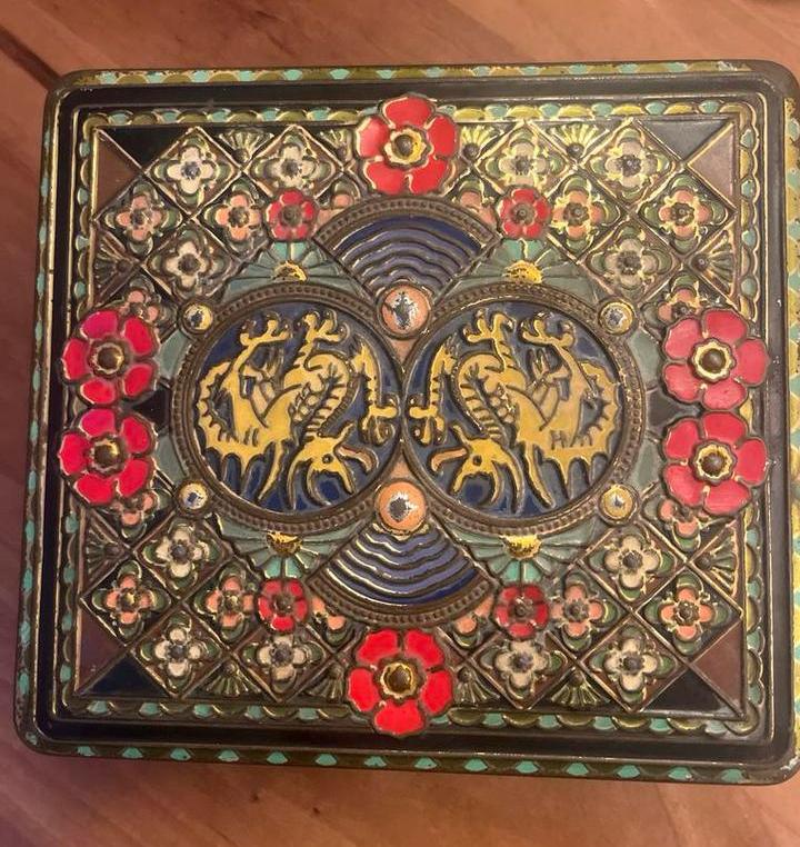 Vintage Beschilderde Koektrommel, Ophalen of Verzenden