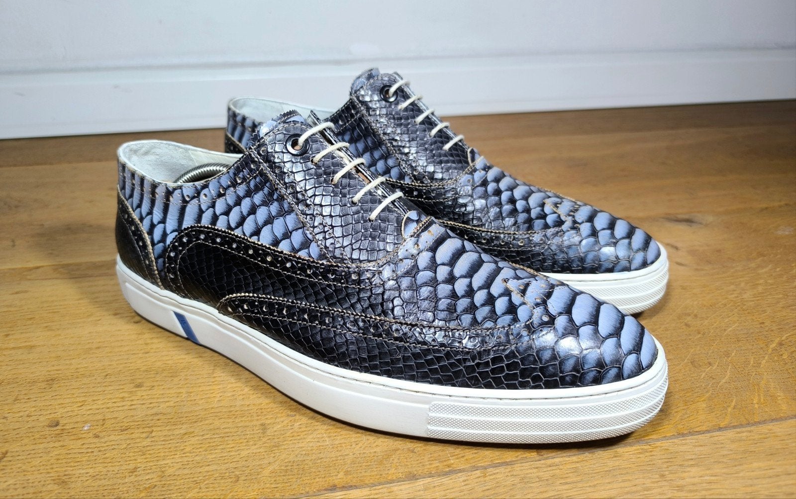 Floris van Bommel herenschoenen maat 9 / 43, Ophalen, Blauw, Floris van Bommel, Zo goed als nieuw