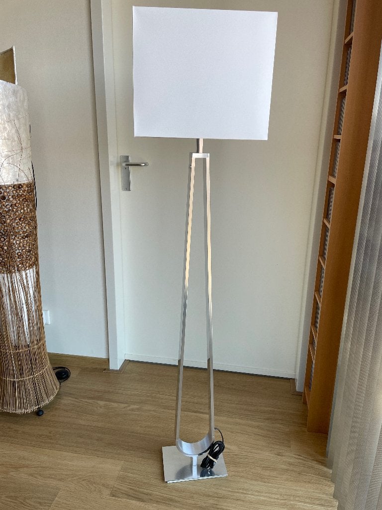 Staande schemerlamp, Huis en Inrichting, Lampen | Vloerlampen, Ophalen, E27 (groot), Zo goed als nieuw, Metaal