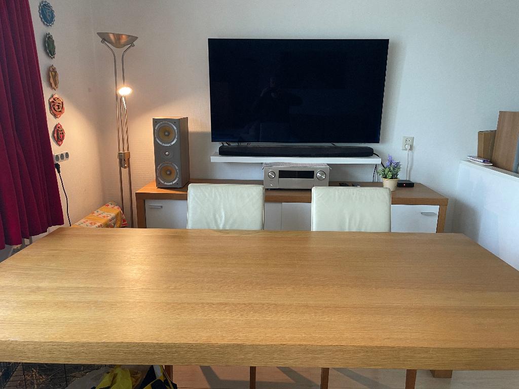 eiken meubelplaat eetkamertafel, Huis en Inrichting, Gebruikt, Eikenhout, 200 cm of meer, Vijf personen of meer