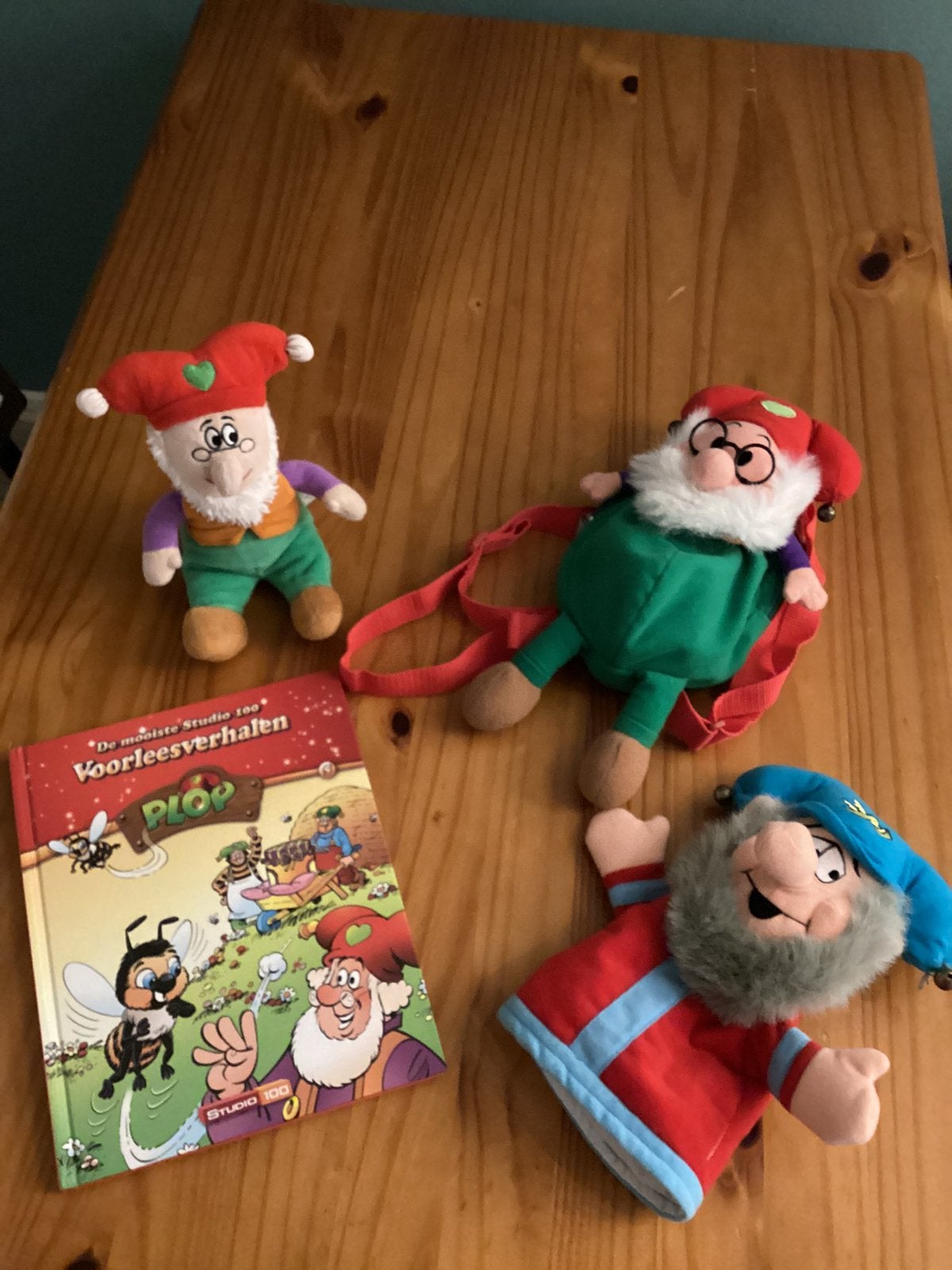 Kabouter Plop,Knuffel Handpop Boek Rugzak…Zie Foto’s, Kinderen en Baby's, Ophalen, Zo goed als nieuw, Overige typen