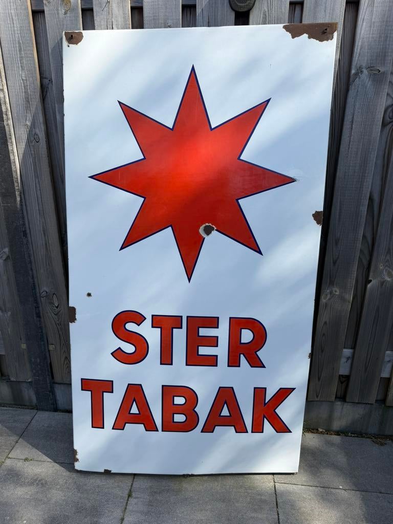 Ster Tabak emaille reclamebord, Ophalen, Reclamebord, Gebruikt, I