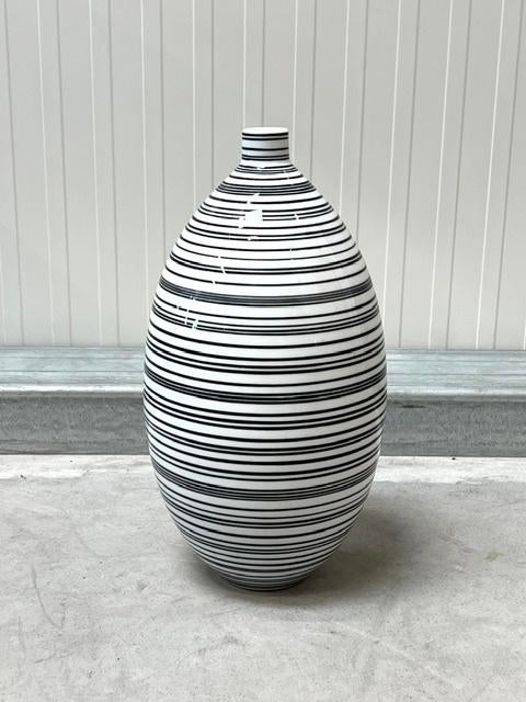 Jaren 90 vaas zwart wit design retro bloemenvaas vase, ., Ophalen of Verzenden, Zo goed als nieuw, Modern