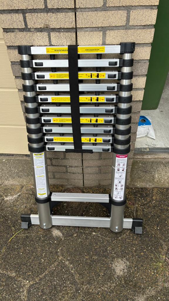 Telescopische ladder 3,22 meter - in/uitschuifbaar, Doe-het-zelf en Verbouw, Ladders en Trappen, Ophalen, Gebruikt, Ladder, Opvouwbaar of Inschuifbaar