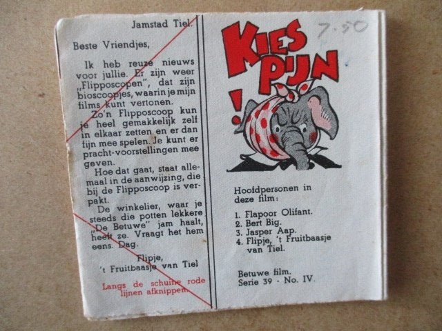 ad000250 flipje filmstrook 4, Eén stripboek, Ophalen, Gelezen