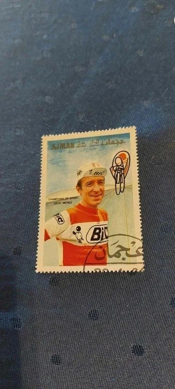 Postzegel : Julio Jimenez / BIC / Ajman Stamps, Verzenden, Zo goed als nieuw, Overige sporten, Overige typen