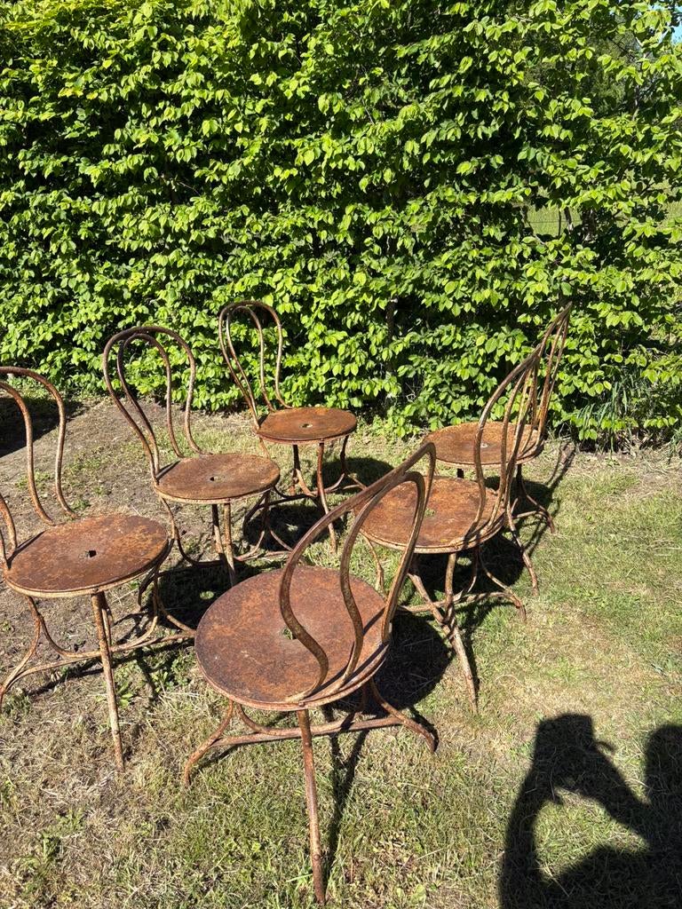 Antieke bistro stoelen, Ophalen of Verzenden, Zo goed als nieuw, Metaal