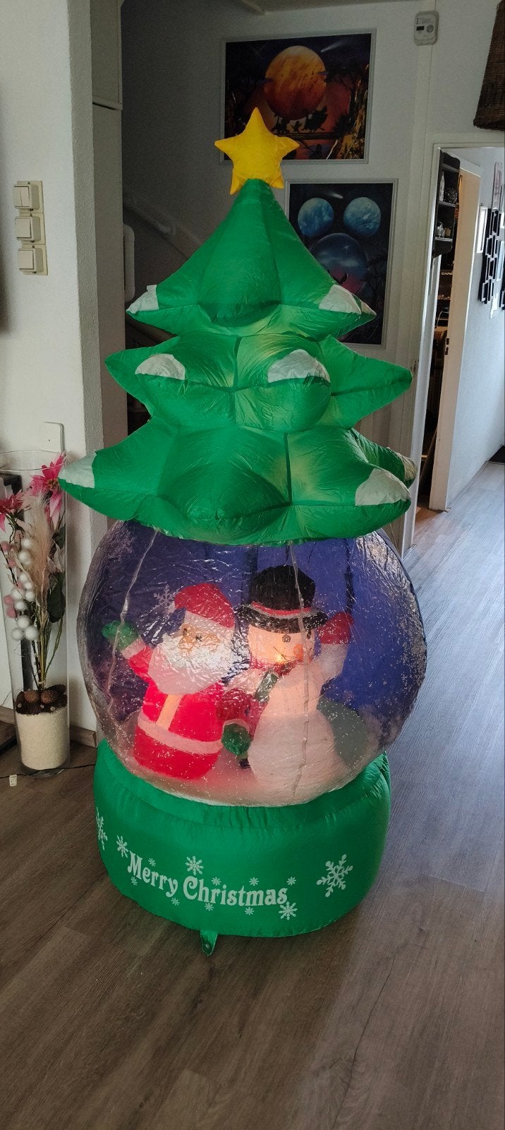opblaasbare kerstboom met snow globe, Ophalen of Verzenden