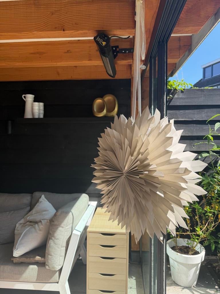 Papieren ster hanger - decoratie met optie voor verlichting, Ophalen of Verzenden, Zo goed als nieuw
