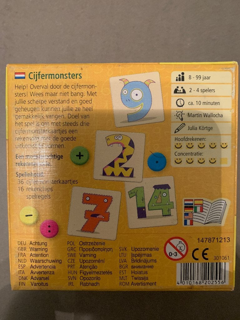 Spelletje HABA Cijfermonsters, Ophalen of Verzenden, Zo goed als nieuw