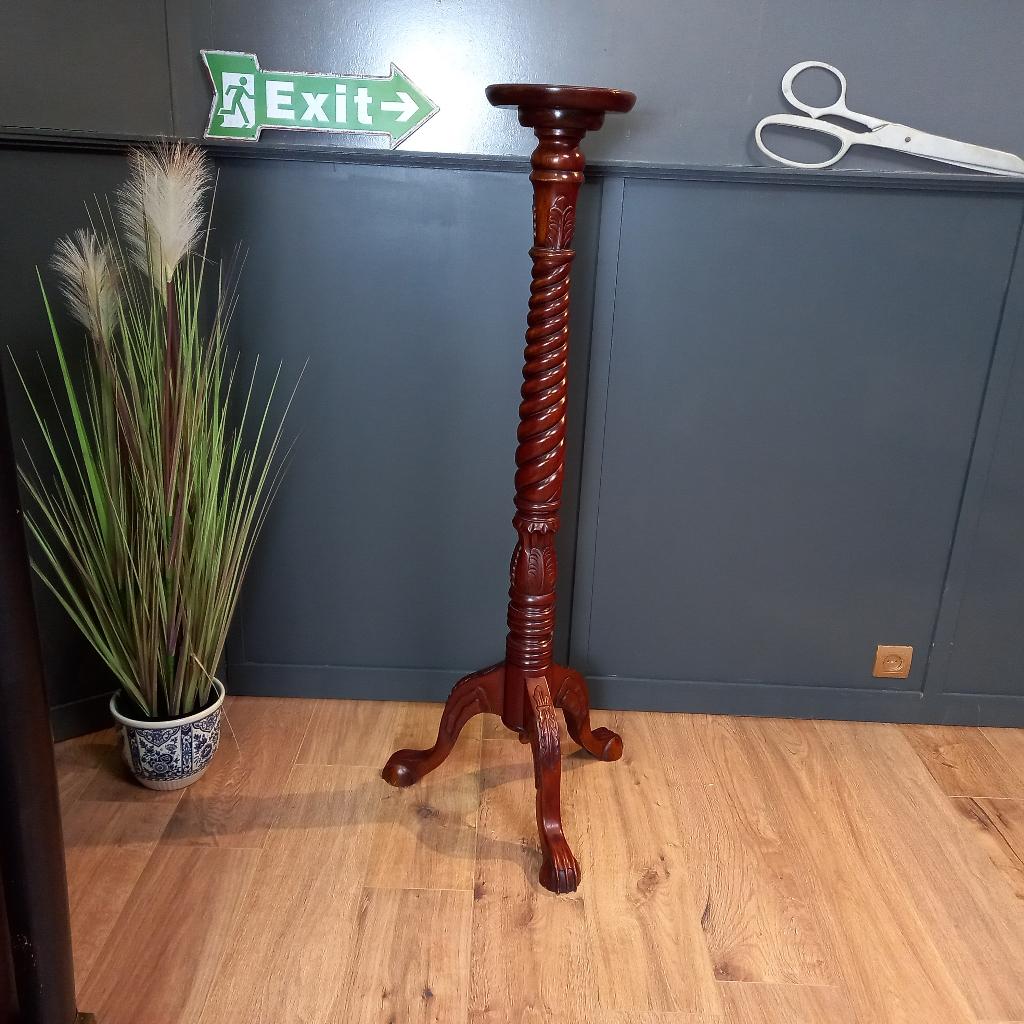 Victoriaanse piëdestal met Barley twist kolom, Ophalen of Verzenden, Hout