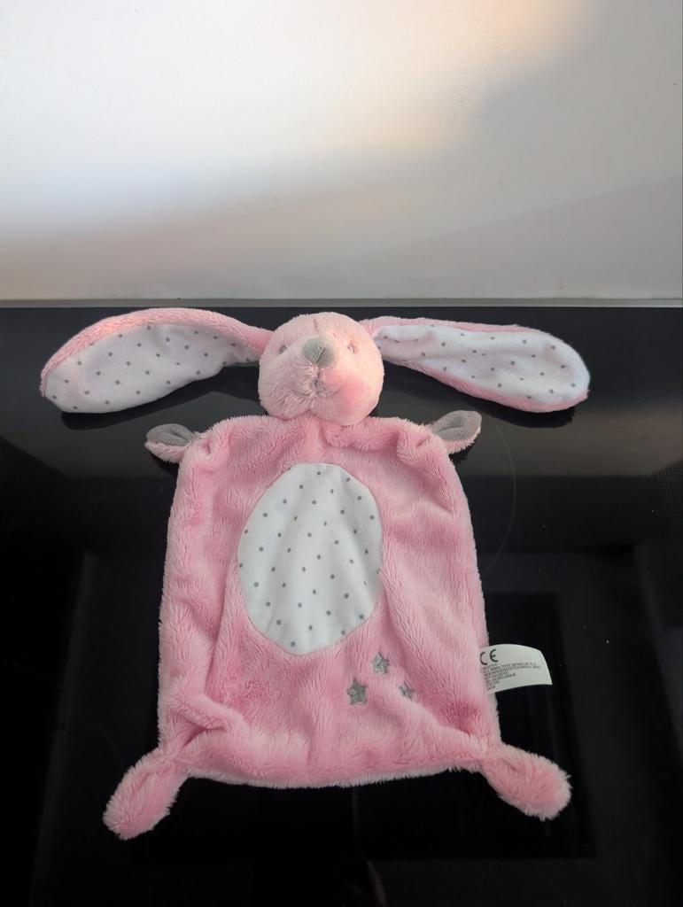 Nicotoy knuffeldoek  konijn rose, Ophalen of Verzenden, Nieuw, Konijn, Klein (minder dan 20 cm)