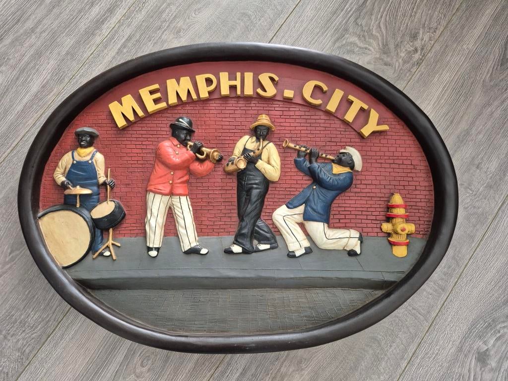 Memphis City Jazz Band Wanddecoratie, Ophalen, Groep mensen, Wanddecoratie, 20 - 50 cm
