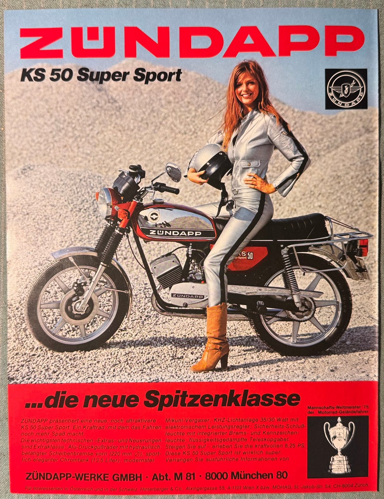 Advertentie 1976 Zündapp KS50 Super Sport, Verzenden, Zo goed als nieuw, Motoren
