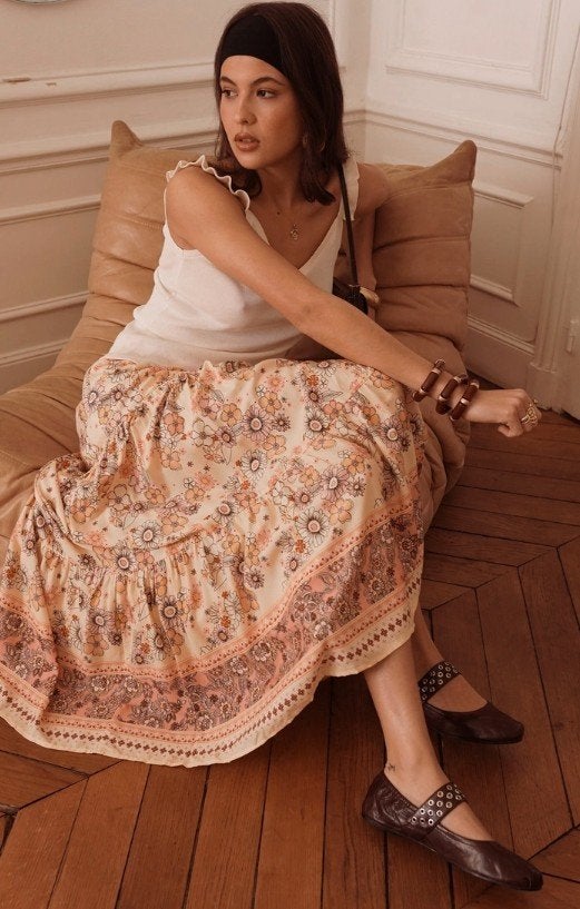 Gypsy boho maxi rok met bloemen print maat M/ L nieuw, Kleding | Dames, Rokken, Maat 38/40 (M), Meerkleurig, Nieuw, Ophalen of Verzenden