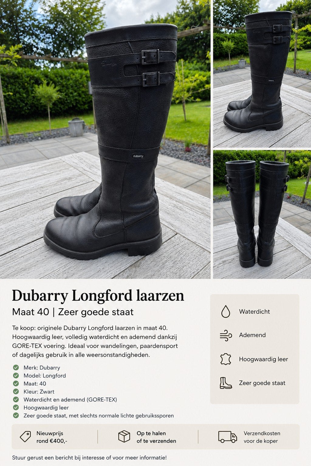 Dubarry Longford laarzen, Dubarry, Hoge laarzen, Zwart, Ophalen of Verzenden