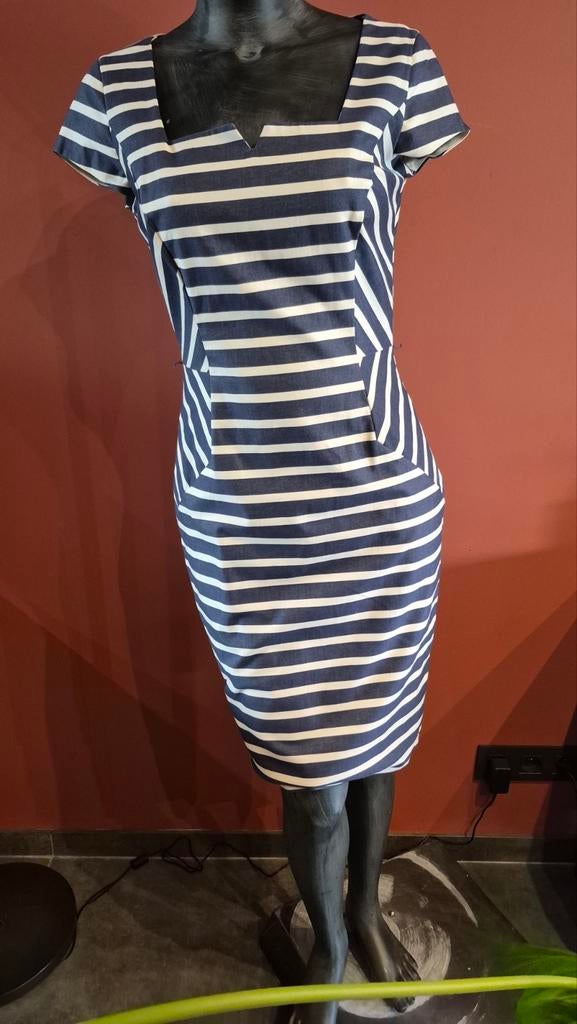 Phase Eight Gestreepte Spijkerjurk Maat M, Kleding | Dames, Jurken, Maat 38/40 (M), Blauw, Ophalen of Verzenden, Zo goed als nieuw
