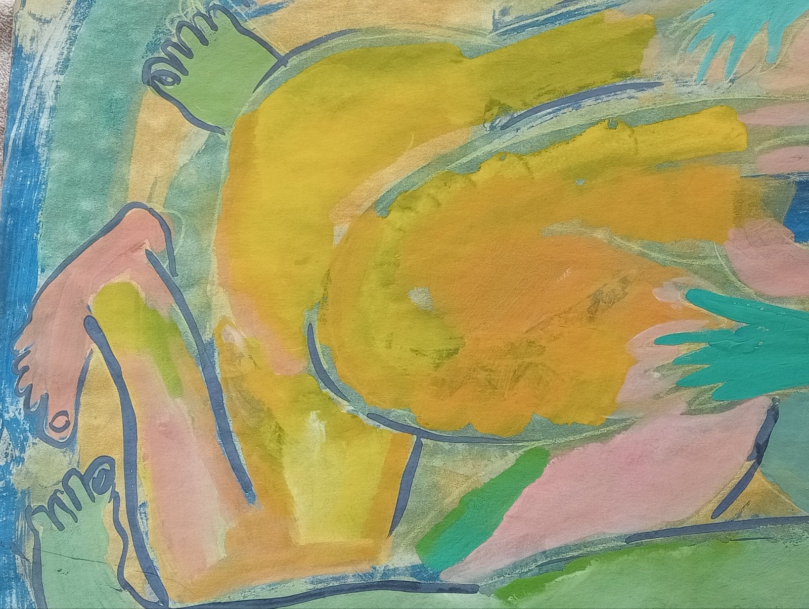 Aquarel vrijend Koppel erotiek naakt stijl Leo Gestel, Ophalen of Verzenden