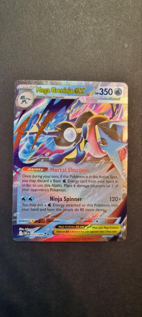 Mega Greninja EX 022/086 Chaos Rising (CRI 022), Ophalen of Verzenden, Zo goed als nieuw, Losse kaart