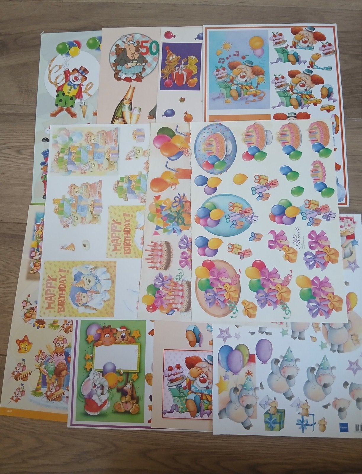 10x 3D Knipvellen Verjaardag/Feest - Diverse Thema's, Ophalen of Verzenden, Zo goed als nieuw, Overige thema's, Knipvel