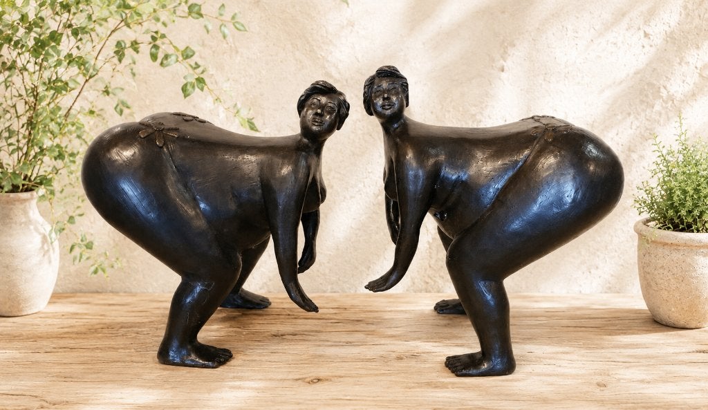 DIKKE DAMES / BRONZEN BEELDEN / 2 modellen, Antiek en Kunst, Ophalen of Verzenden, Brons, Beeld