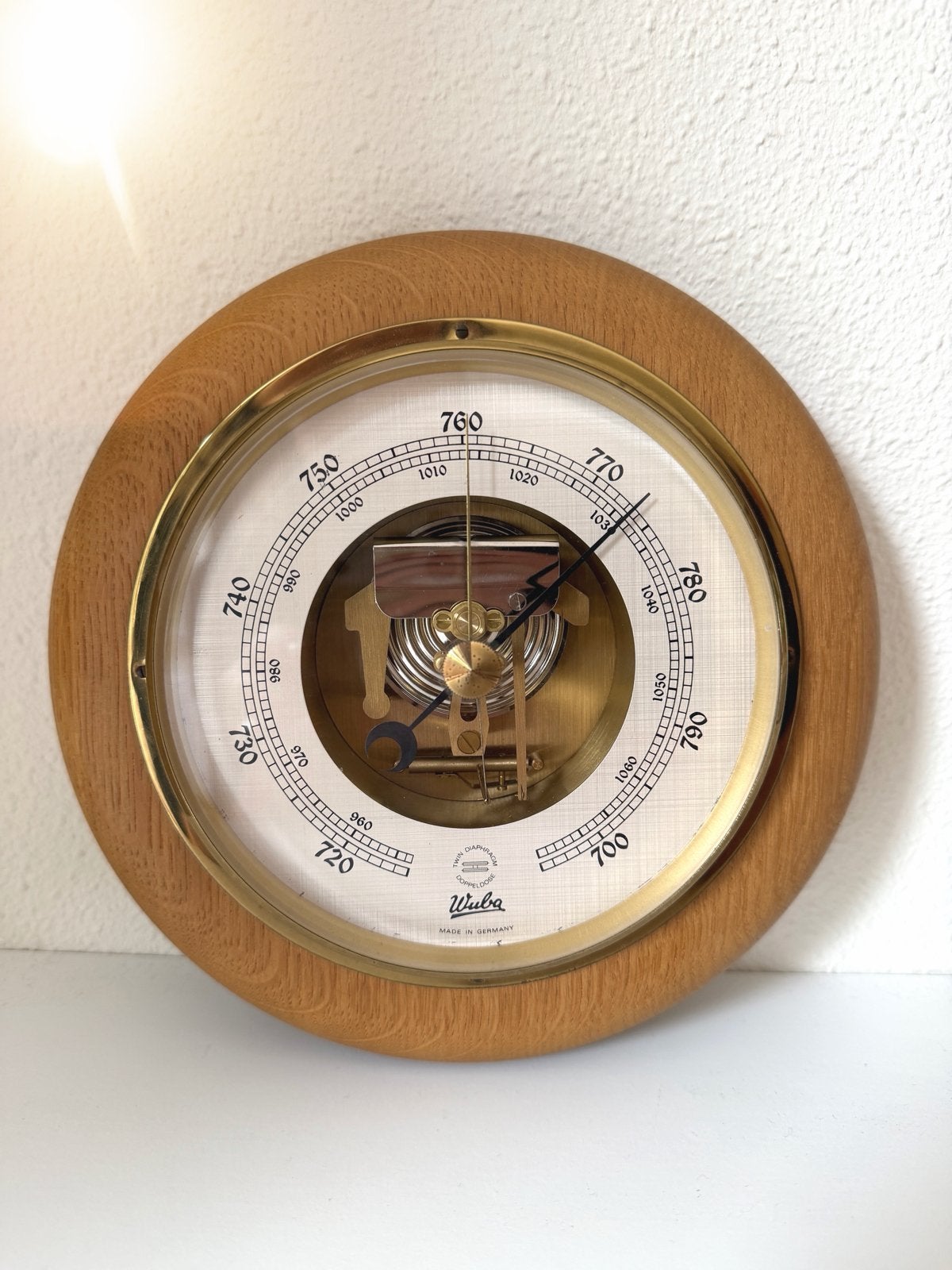 Wuba Barometer - Vintage Houten Weerstation, Ophalen of Verzenden, Zo goed als nieuw, Barometer