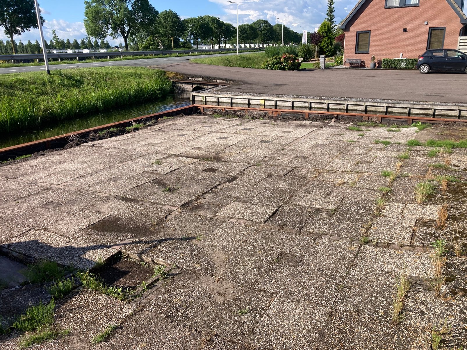 Gratis 60x40 tegels., Ophalen, Gebruikt, Beton, Terrastegels