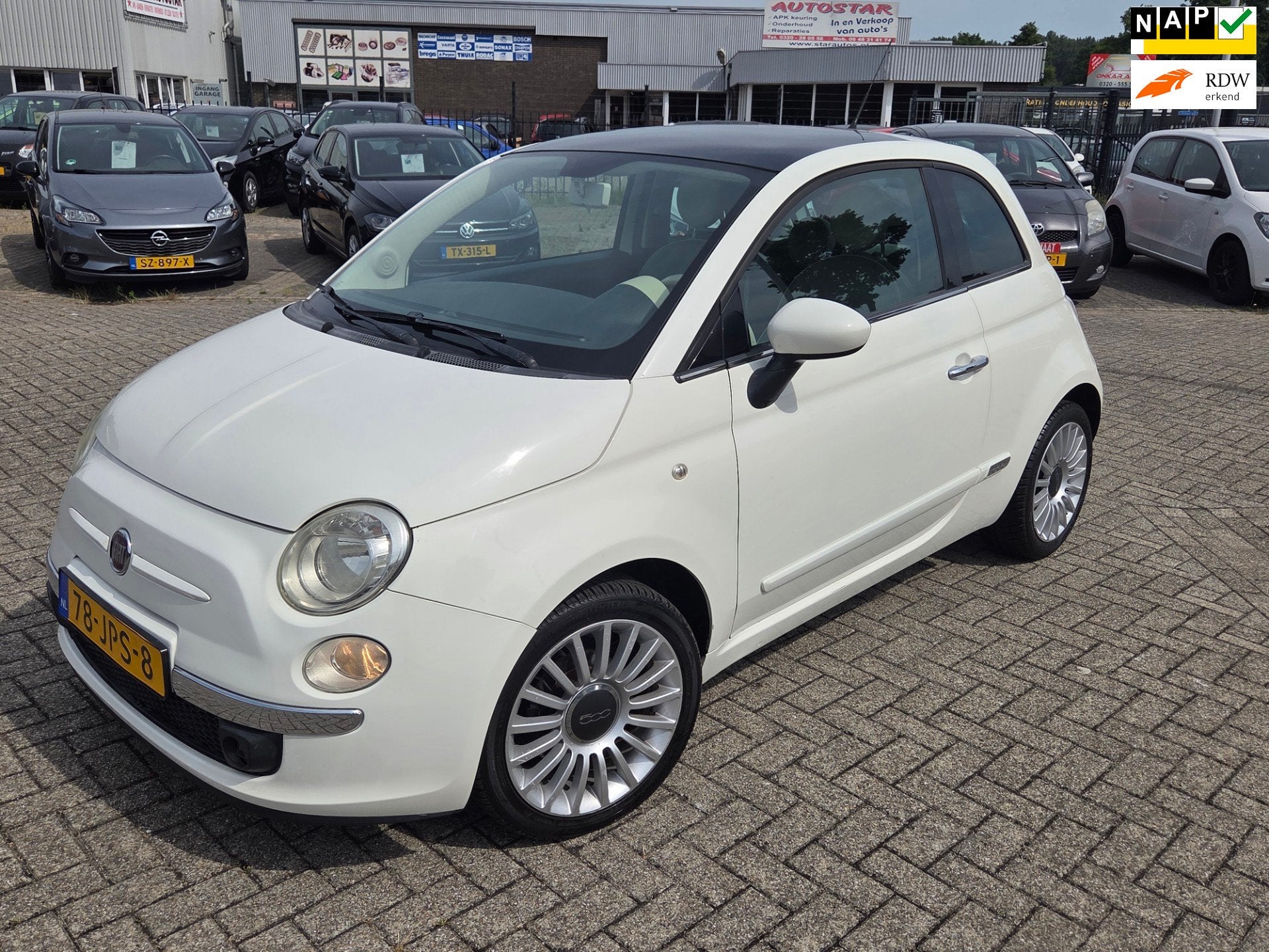 Fiat 500 1.2 Lounge/AUTOMAAT/PANO/NAP, Auto's, Fiat, Gebruikt, 1242 cc, 4 cilinders, Wit