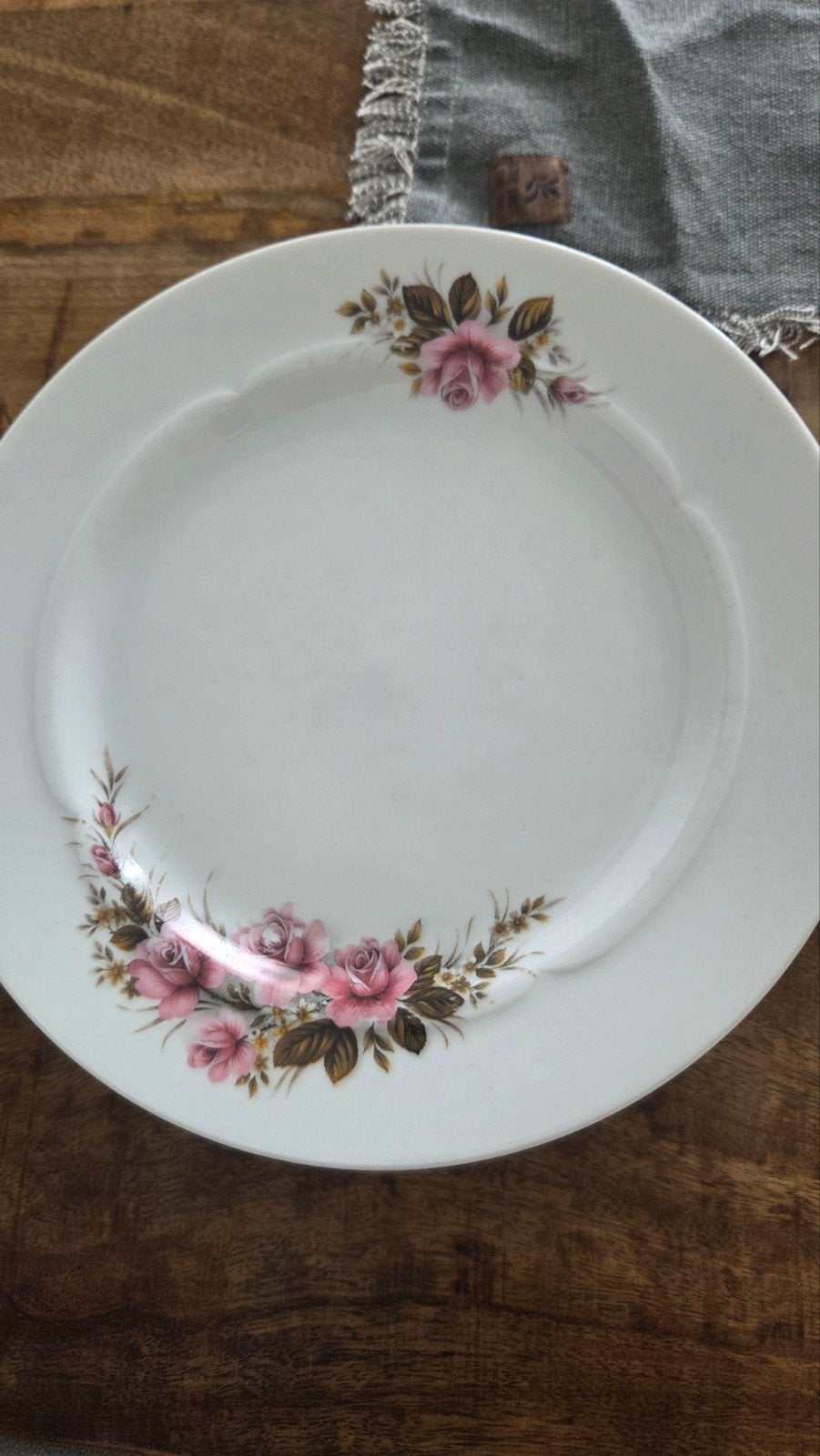 Set van 6 Royal Schwabap borden met rozenprint, Ophalen