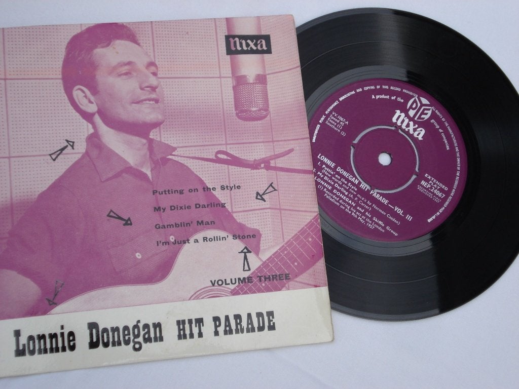 Lonnie Donegan  EP    Hit Parade      Orgineel, Cd's en Dvd's, Vinyl Singles, Wereldmuziek, Zo goed als nieuw, EP, Fotohoes