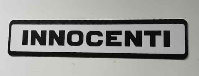 INNOCENTI   -  showroom  kentekenplaat - reclamebord, Ophalen of Verzenden, Zo goed als nieuw, Auto's