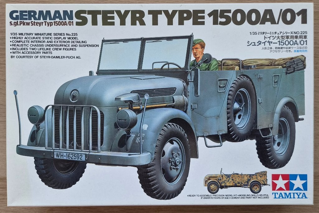 Tamiya #35225 1:35 WWII German S.gl.Pkw. Steyr Type 1500A/01, 1:32 tot 1:50, Overige typen, Nieuw, Ophalen of Verzenden