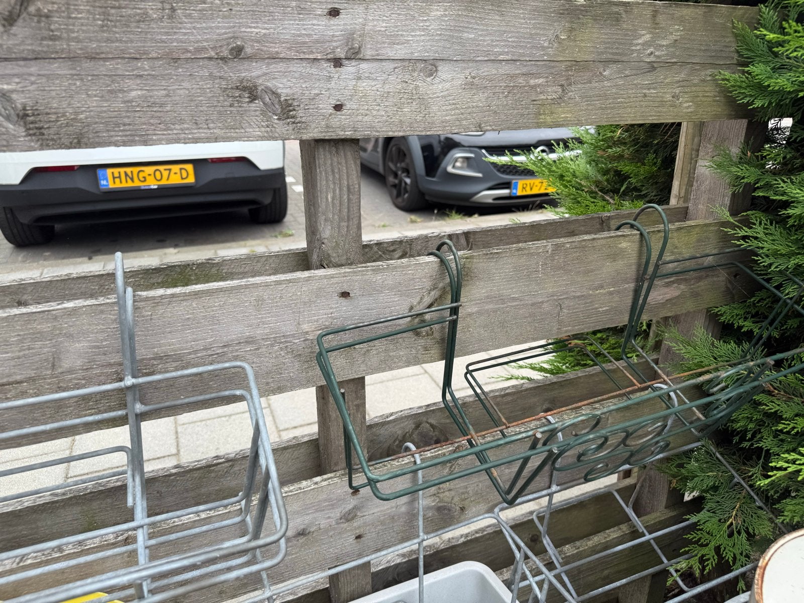 Bloembak zinken-metalen houders 5 stuks, Gebruikt, Minder dan 30 cm, Balkon, Minder dan 60 cm