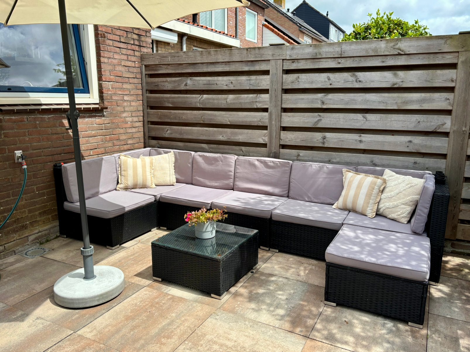 Loungeset tuin, Tuin en Terras, Tuinsets en Loungesets, Ophalen, Gebruikt, 6 zitplaatsen, Loungeset