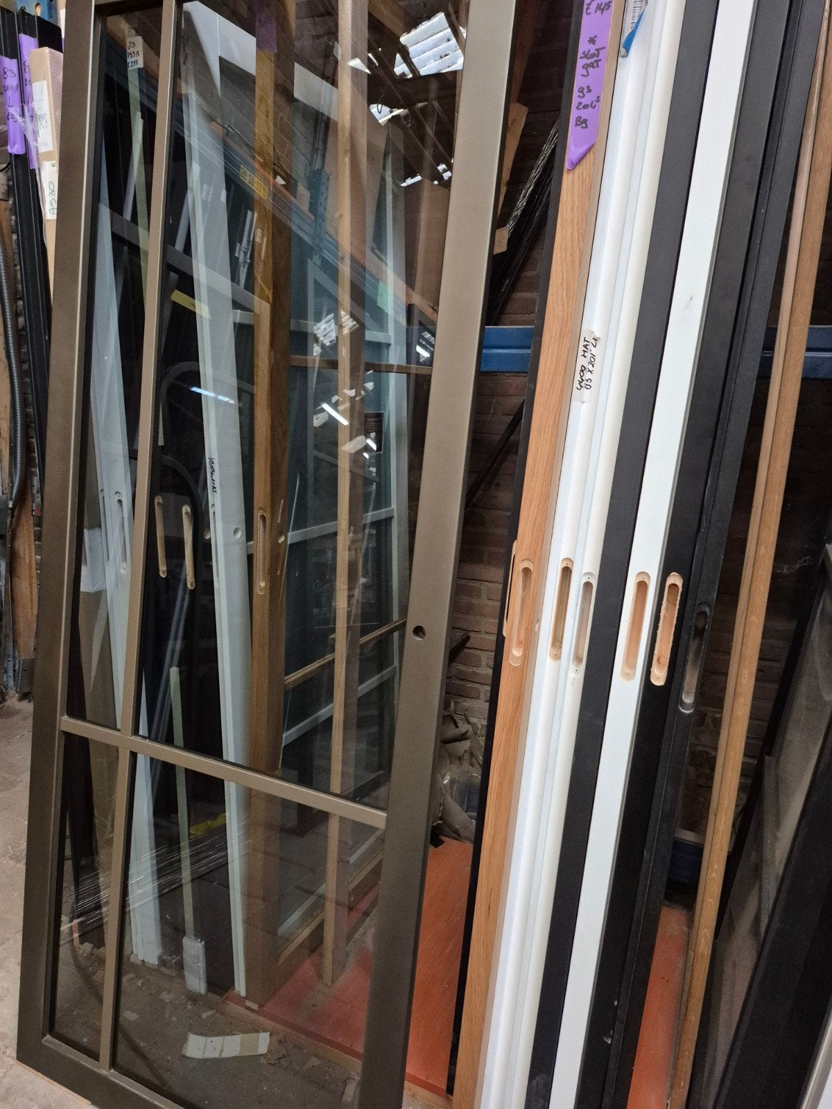 83x211,5cm binnendeur brons opdek links rookglas SL11, Ophalen, 80 tot 100 cm, ., Binnendeur