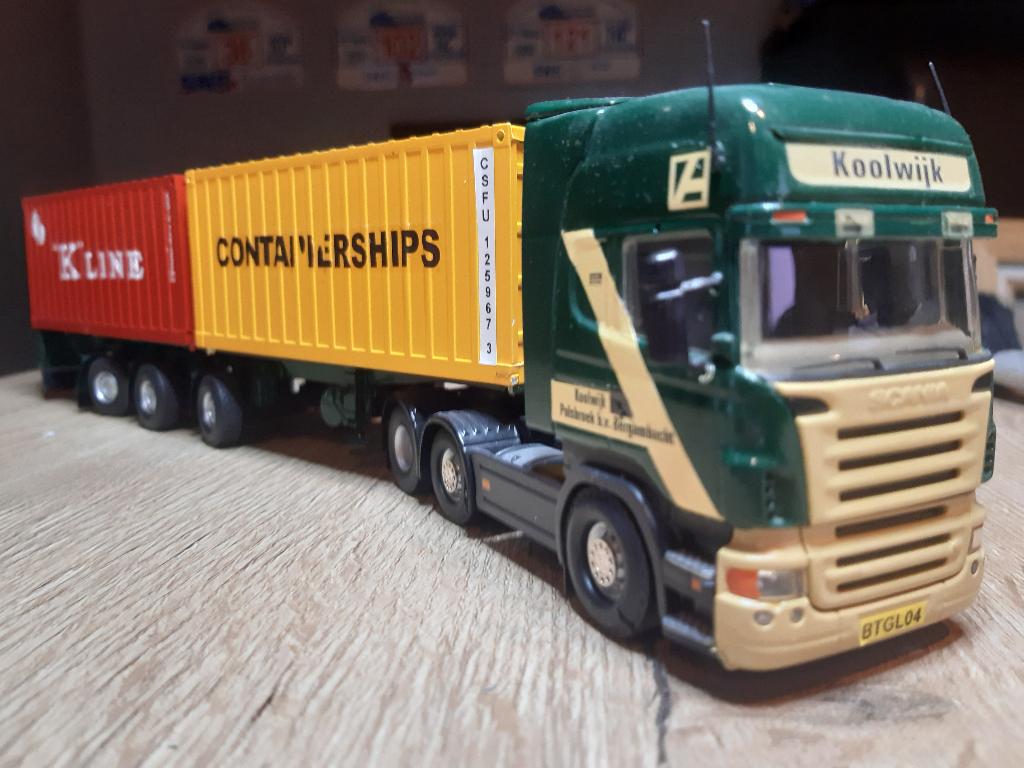Tekno Koolwijk Scania R420 voorloper 2x 20'container 1:50, Ophalen of Verzenden, Zo goed als nieuw, Bus of Vrachtwagen, Tekno