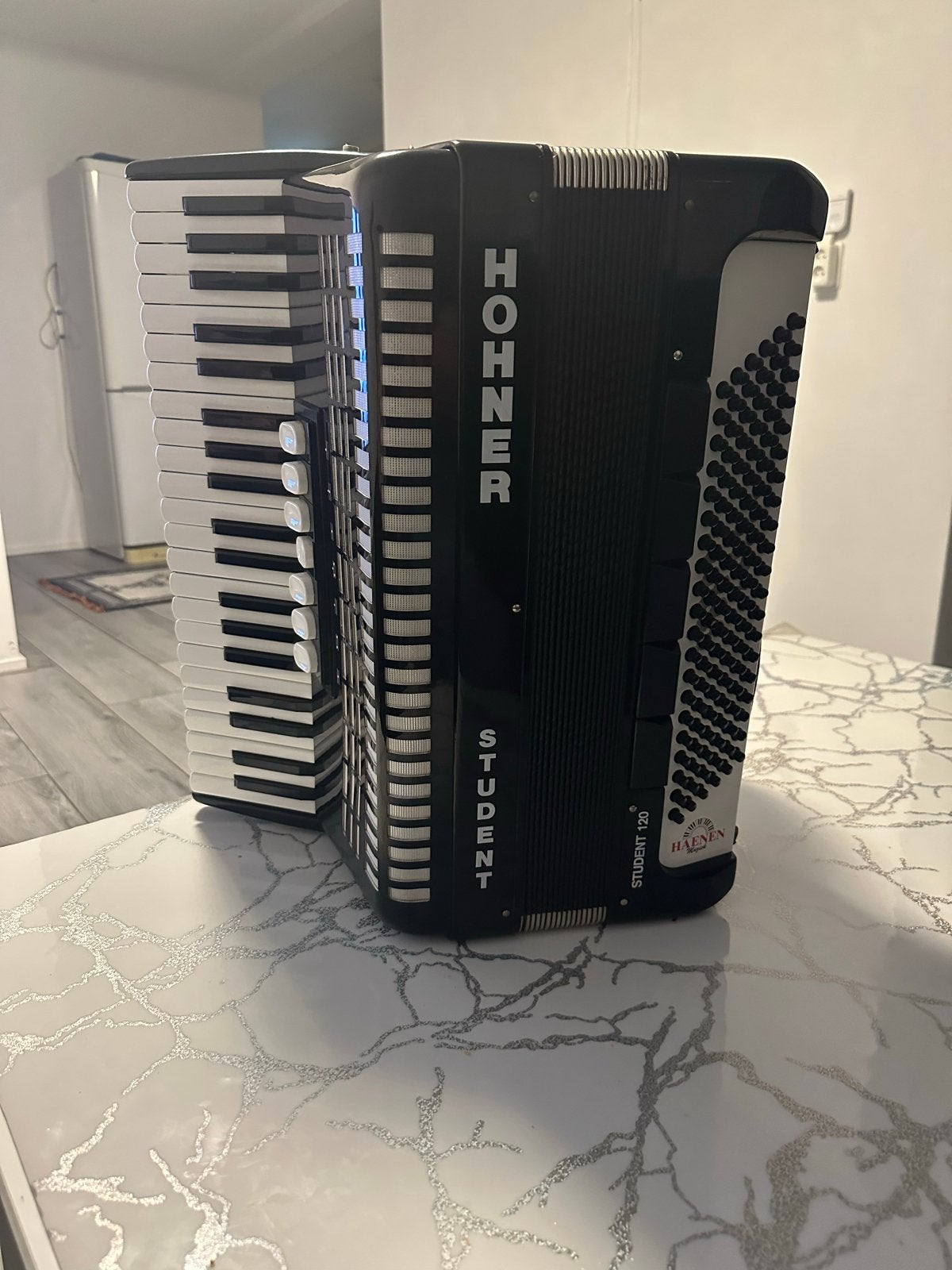 Hohner Student Accordeon 120 Bassen - Zo goed als nieuw, Muziek en Instrumenten, Ophalen, Met riemen, Toetsaccordeon, Zo goed als nieuw