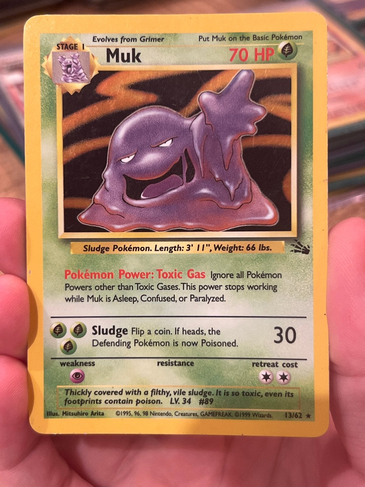 Pokémon Kaart - Muk (Jungle Set) - 13/62 - 70 HP, Hobby en Vrije tijd, Ophalen of Verzenden, Gebruikt, Losse kaart