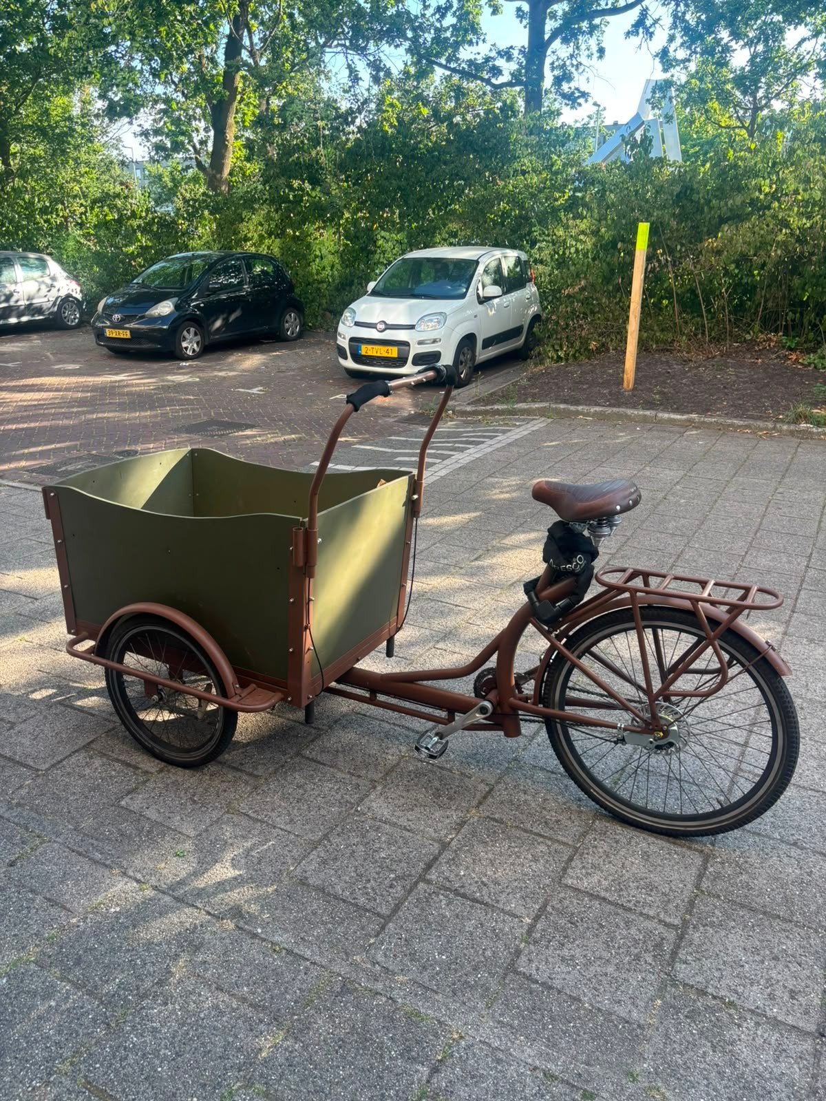 Unieke Bakfiets, Ophalen, Gebruikt, Schijfrem, 2 kinderen