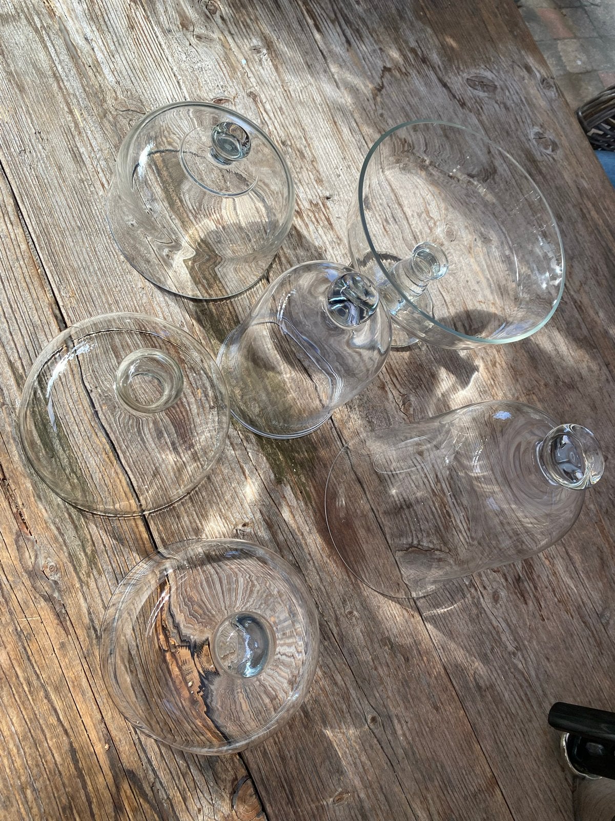 Glazen gebaksstolpen / cloches voor high tea, Ophalen, Gebruikt, Glas