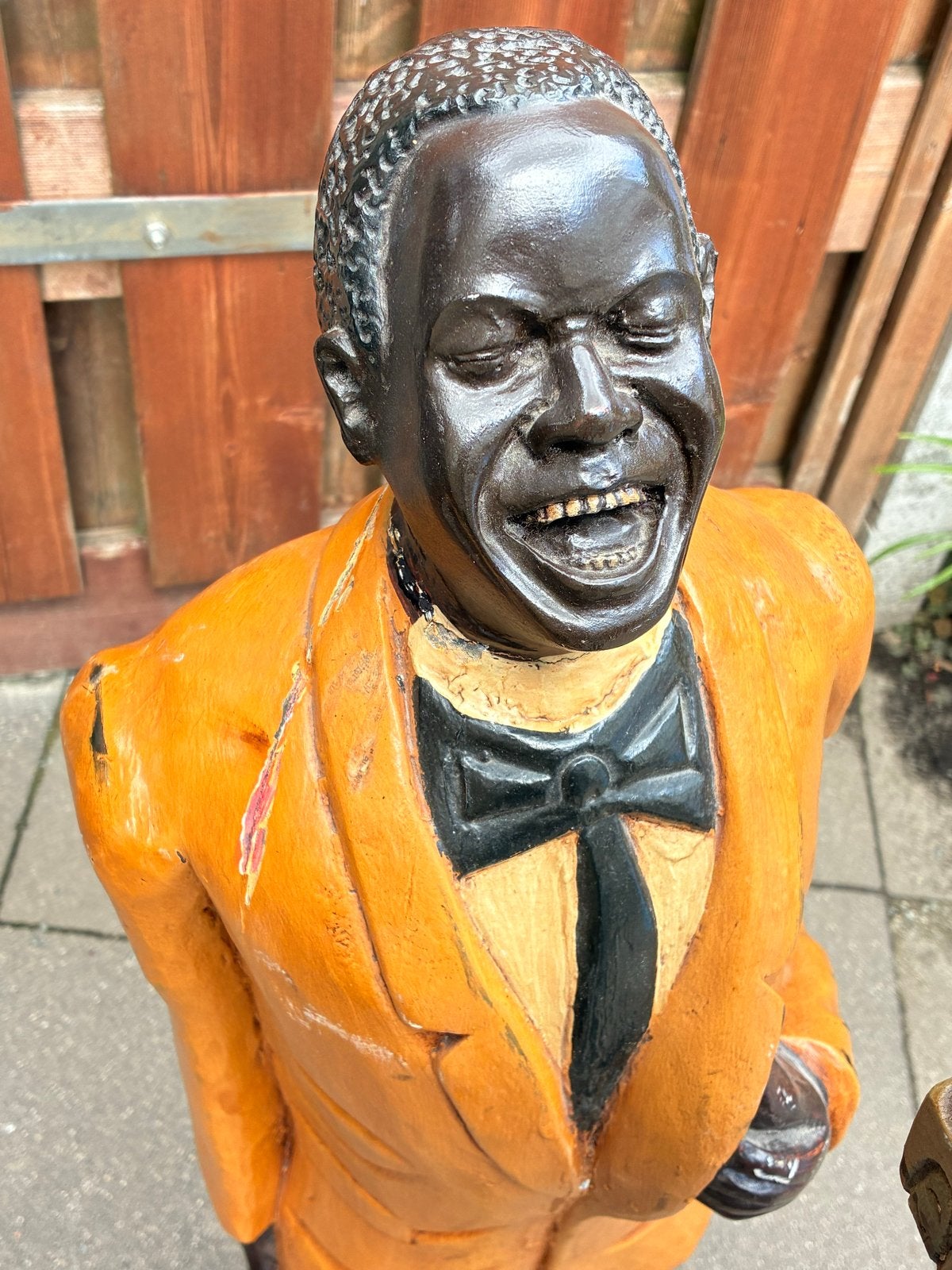 Groot jazz beeld Louis Armstrong - ca. 95 cm hoog, Ophalen, 50 - 100 cm, Beeld, Beschilderd